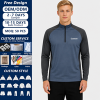 Survêtements de sport personnalisés OEM/ODM pour hommes à col montant, manches longues, fermeture éclair, séchage rapide, pour la course et l'entraînement