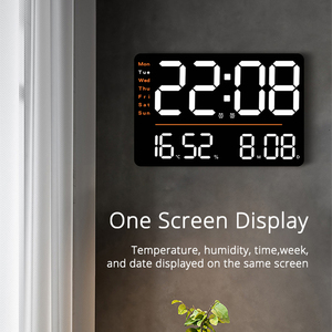 Horloge murale numérique multifonctionnelle nouvelle arrivée <span class=keywords><strong>2023</strong></span>, grand écran, double alarme, horloge numérique de salon, horloge de table intelligente - Product Image 6
