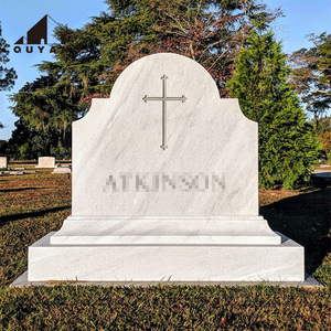 Monument funéraire en <span class=keywords><strong>pierre</strong></span> naturelle de granit gris et blanc, design moderne personnalisé QUYANG, avec inscription pour parc et tombe. - Product Image 5