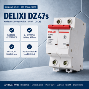 Disjoncteur miniature DELIXI courbe <span class=keywords><strong>C</strong></span> <span class=keywords><strong>D</strong></span> 1P 2P 3P 4P MCB 230V 6kA sur rail DIN certifié CE pour distribution électrique principale - Product Image 1