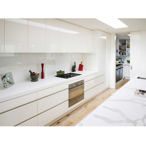 <span class=keywords><strong>Australie</strong></span> moderne en forme de U en laque blanche haute brillance poignées armoires de cuisine - Product Image 1