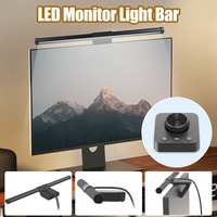 Barre lumineuse LED en aluminium à commande tactile alimentée par USB, température de couleur réglable, noire, pour moniteur d'ordinateur, maison, bureau, salon