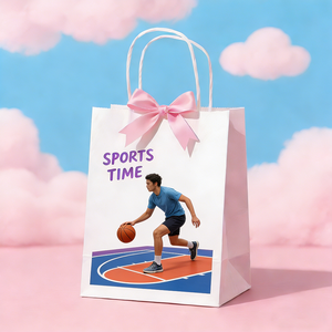 Bolsa de Papel Kraft Ecológica Personalizada para Regalos Deportivos, Bolsa de Mano Portátil para Eventos Deportivos, Recuerdo, Regalo para Team Building - Product Image 2