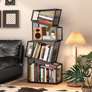Creative Wrought Iron Bookshelf Irregular Corner Modern Floor Standing Bookcase Space Saving Living Room Storage Rack - Product Image 4
