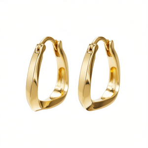 Pendientes de Aro E4505 en Oro Blanco, Joyería Clásica Unisex de Aleación, Chapados en Oro de 18K, Pendientes de Moda para Mujeres y Hombres - Product Image 1