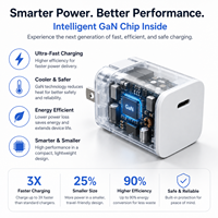 Adaptateur secteur GaN 30W personnalisé OEM ODM avec logo, charge rapide PD, chargeur rapide Type-C, prise pliable US/EU/UK pour téléphones mobiles