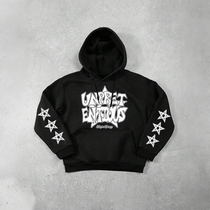 Autumn Men's Black 250g 100% Polyester Pullover Hoodies Regular Fit ODM Wholesale Custom DTF Your Logo Quick Dry
