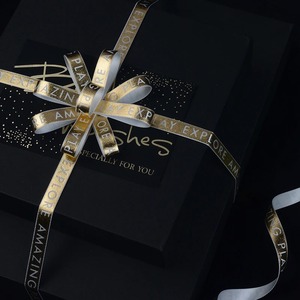 Cintas de Grogrén Satinado Reciclado Personalizadas de 1-1/2 Pulgadas con Impresión en Lámina Dorada de una Sola Cara, Feliz Cumpleaños, Solo Tú, Embalaje de Regalo, Celebraciones - Product Image 6