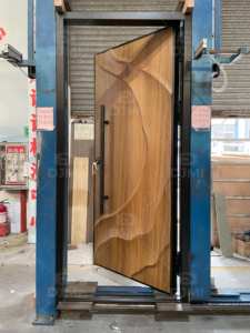 Los Estilos de Entrada Más Populares en 2026, <span class=keywords><strong>Placa</strong></span> de Aluminio Tallada en 3D con Textura de Chapa de Madera, Puerta de Entrada Principal para Exteriores de Viviendas - Product Image 3