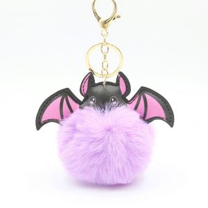 Halloween Halloween Decoration <b>Plush</b> Bat Keychain Soft Leather PU Mini Bag Charms Keyring Stuffed Animals <b>Plush</b> Toys Keychains - Product Image 1