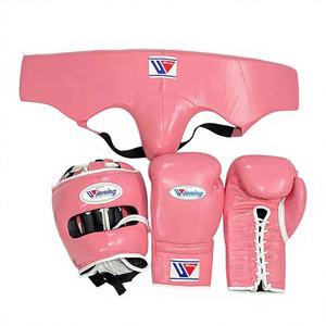 Latest Model Customized Pink Boxing Sparring Set <b>Hand</b> <b>Grips</b> Adjustable Wrist Strap Breathable Genuine Cowhide Leather Gloves - Product Image 1