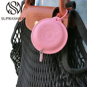 Ruban à mesurer en cuir PU, mesure portable des vêtements, trois règles, porte-clés, porte-carte rond, porte-carte en cuir véritable, portefeuille - Product Image 4