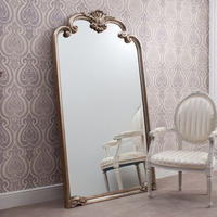 Miroir sur pied de style baroque français rétro, avec cadre sculpté, pour la décoration de la chambre à coucher