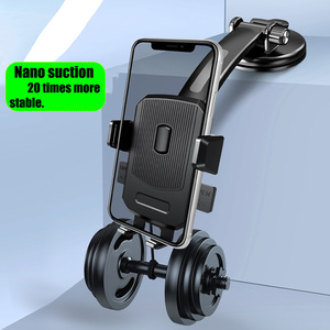 Support magnétique pour té<span class=keywords><strong>l</strong></span>éphone de voiture à hauteur réglable avec rotation à 360° °   Support à ventouse rotatif pour tableau de bord et pare-brise - Product Image 2