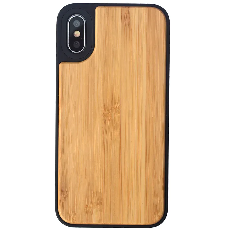 Casing ponsel bambu kayu alami harga promosi penutup telepon genggam cangkang kayu polos tahan lama untuk Aksesori Iphone