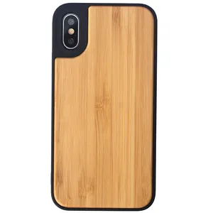 Promotie Gunstige Prijs Natuurlijke Houten Bamboe Case Mobiele Telefoon Cover Duurzame Massief Houten Schelp Voor iPhone Accessoires