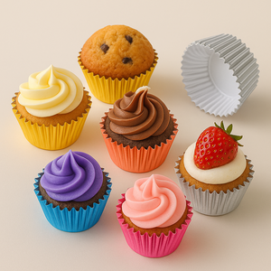 Maisbakery Dùng Một Lần Lá Cúpcake Lót Tiêu Chuẩn Nhôm Giấy Nướng Bánh Ly Silicone Cao Su Muffin Trường Hợp Cho Bánh Thạch - Product Image 1