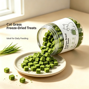 Graines de herbe pour chat lyophilisées, <span class=keywords><strong>Snack</strong></span> pour chat avec morceaux de poulet, Herbe pour chat pour éliminer les boules de poils, <span class=keywords><strong>Snack</strong></span> pour chat paresseux - Product Image 2