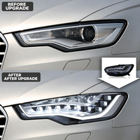 Projecteurs LED pour phares avant avec feux de jour LED, feux antibrouillard et clignotants séquentiels pour Audi A6L C7 2012-2015