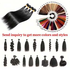 Cheveux humains indiens Remy naturels non traités Amygirl, couleur personnalisée, 8 à 30 pouces, 100 % ondulés naturels/bouclés profonds, double trame machine, en vrac - Product Image 2