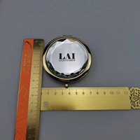 Vente en gros, cadeau personnalisé, petit portefeuille, miroir en métal, mini miroir cosmétique intelligent, double face pliable pour miroir cosmétique
