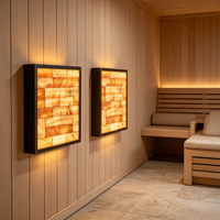 Panneau mural en sel rose de l'Himalaya 100% naturel, carreau de sel pour thérapie par inhalation, pour sauna, spa, décoration intérieure