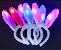 Bandeau lumineux LED oreilles de lapin pas cher pour fête de Pâques, accessoire lumineux pour cheveux