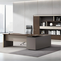 Meubles de bureau, bureau de direction, simple, moderne et élégant, bureau administratif en forme de L pour le directeur général