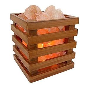 Lampe en forme de panier, lampe en sel de l'Himalaya, panier en bois avec de petits morceaux de sel - Sian Enterprises - Product Image 1
