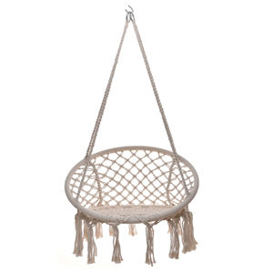 Traditional Outdoor Patio Garden <strong>Swing</strong> Hanging Rope Netting Steel <strong>Frame</strong> 500LBS Capacity for Home Living Room Outdoor Furniture - Product Image 1