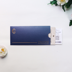 Carte d'<span class=keywords><strong>invitation</strong></span> personnalisée pour anniversaire, mariage ou destination de <span class=keywords><strong>voyage</strong></span> avec pochette bleue - Product Image 2