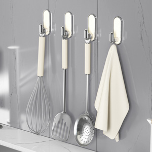 Yimijia Wall Hooks Milk Silver 2-Pack Self-Adhesive Minimalist Design For Kitchen Bathroom Door Use - Product Image 3