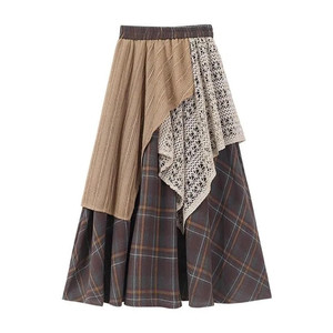 Falda de Pana a Cuadros Estilo Mori Vintage para Mujer, Cintura Natural, Estampado Digital, para Yoga y Golf - Product Image 3