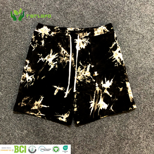 Venta al por mayor Casual Summer Men Clothing Shorts Beach Tie Dye All Print Graphic Outdoor Hip Hop Cordón Pantalones cortos de algodón para hombres - Product Image 1