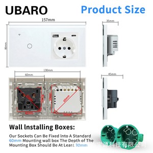 ปลั๊กอัจฉริยะ Tuya รุ่น EU 5V 3A แผงกระจกนิรภัย ควบคุมผ่าน Wi-Fi พร้อมพอร์ต USB - Product Image 4