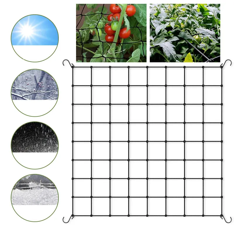 DD2517 Rede de treliça para plantas de pepino, malha quadrada de suporte para cultivo de videira, rede de treliça para plantas trepadeiras