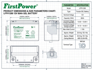 Batterie gel 12V 80Ah résistante aux basses et hautes températures pour système solaire, télécommunications, alarme, fauteuil roulant électrique, UPS - Product Image 4