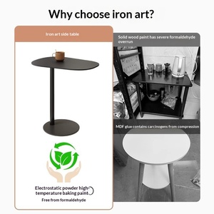 <span class=keywords><strong>Tavolino</strong></span> da Caffè Moderno e Minimalista in Metallo per Soggiorno, Adatto Come <span class=keywords><strong>Tavolino</strong></span> Laterale Mobile Accanto al <span class=keywords><strong>Divano</strong></span> in Piccoli Appartamenti - Product Image 3