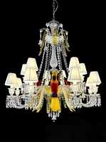 Lustre français en cristal, luminaire décoratif en forme de perroquet pour club-house et hall