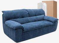 Juego de sofá compresa de diseño de lujo, muebles rectangulares para sala de estar, tela tapizada de terciopelo azul marino, 1 + 2 + 3 Love Seater Vacuum