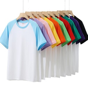 T-shirt de travail en pur coton pour femme, été, col rond, manches raglan courtes, respirant, coupe ample, avec impression de logo - Product Image 5