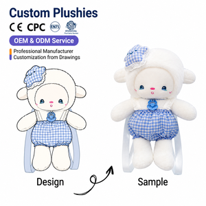 Sac à dos unisexe personnalisé OEM/ODM en peluche douce de mouton avec rembourrage en coton PP et doublure en maille - Jouet en peluche animal en peluche pour anniversaire - Product Image 1
