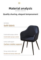Chaise sans accoudoirs en tissu avec dossier, rembourrée en mousse haute élasticité, idéale pour café, chambre ou comme tabouret de coiffeuse