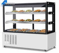 Vitrine réfrigérée commerciale pour gâteaux en verre droit, refroidissement par air, présentoir à pâtisseries et desserts avec éclairage LED