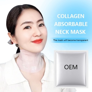 Masque de nuit bio-collagène OEM ODM pour le cou, raffermissant, liftant, anti-rides, hydratant en profondeur, masque en feuille de nuit aux peptides supra-moléculaires - Product Image 2