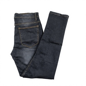Jean en denim délavé gris foncé taille mi-haute, style Y2K Hip Hop, coupe droite, tricoté, coupe ample, en coton mi-lourd, avec rivets - Product Image 1