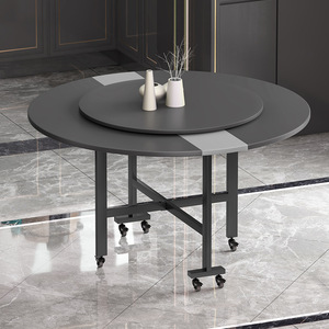 ¡Guau! Mesa de comedor plegable, adecuada para casas pequeñas y hogares, mesa de comedor redonda sencilla, mesa redonda grande móvil. - Product Image 3