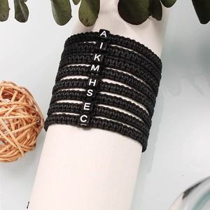 Pulsera Trenzada DIY con Inicial de Letra Ajustable Unisex, Regalo, Origen Yiwu YM-0020 - Product Image 2