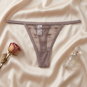 Tanga de malla transparente para mujer, con tirantes finos, cintura baja, sexy, suave, elástica, cómoda, talla grande, lencería tipo G-string, OEM ODM - Product Image 4