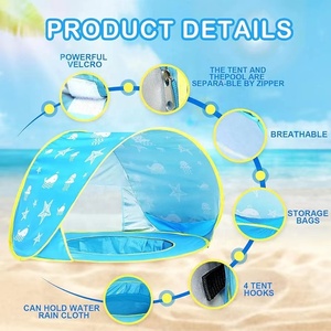 Vente directe d'usine, <span class=keywords><strong>tente</strong></span> de plage pour bébé avec piscine, imperméable, pop-up, protection solaire <span class=keywords><strong>UV</strong></span> - Product Image 4